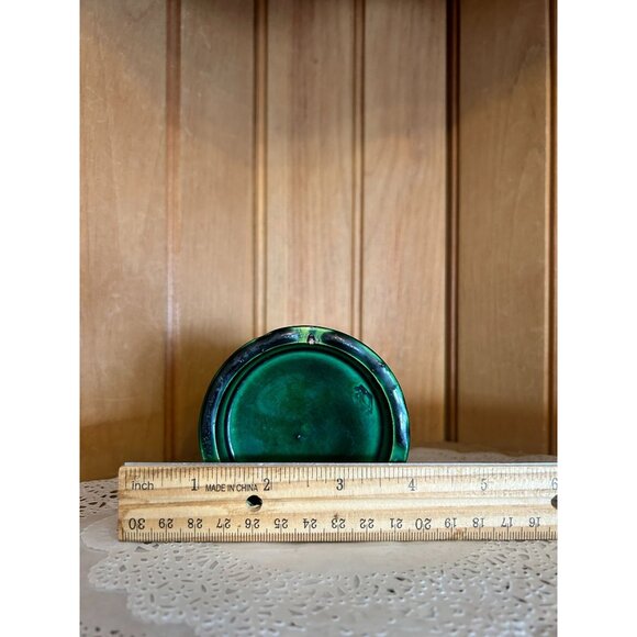 Antique Awaji Pottery Vase Monochrome Green Signed Japan Arts & Craft Movement - Picture 7 of 7